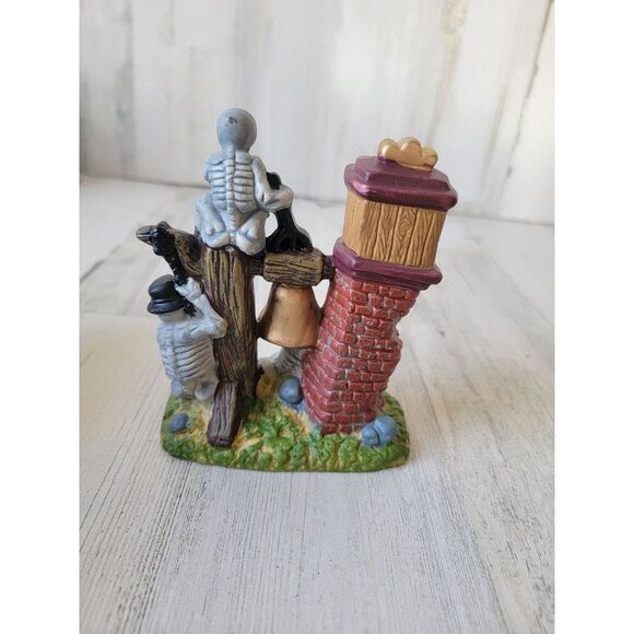 Ceramic skeleton bell tower Halloween home decor figure - Picture 3 of 5